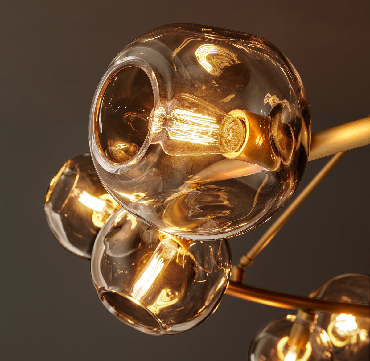 Heritage Bubble Smoke Glass Round Chandelier