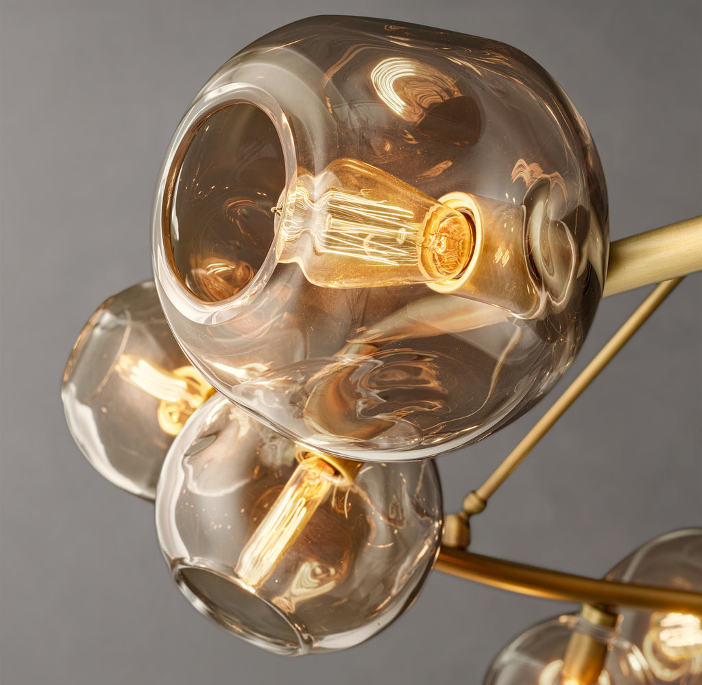 Heritage Bubble Smoke Glass Round Chandelier