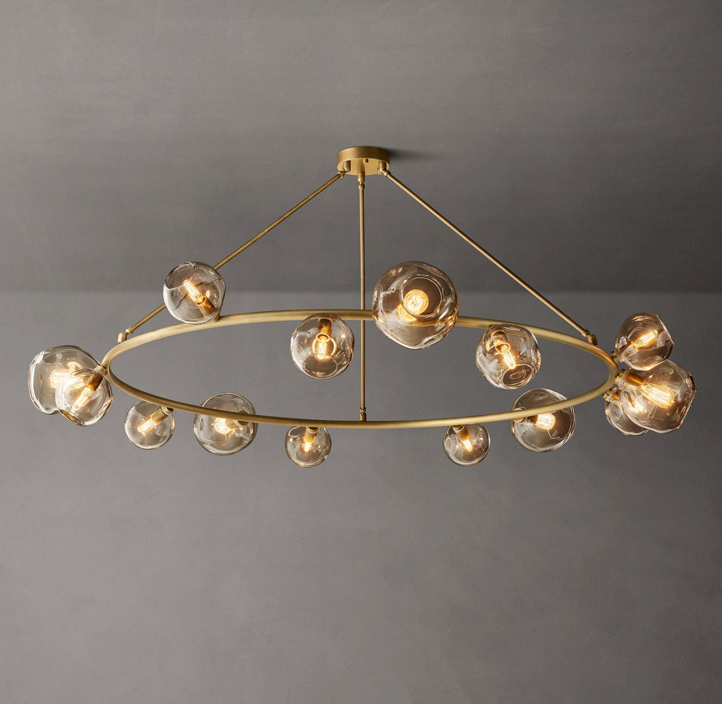 Heritage Bubble Smoke Glass Round Chandelier, alternate view