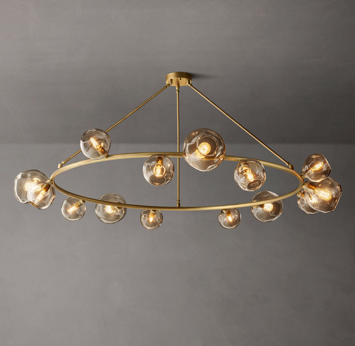 Heritage Bubble Smoke Glass Round Chandelier, alternate view