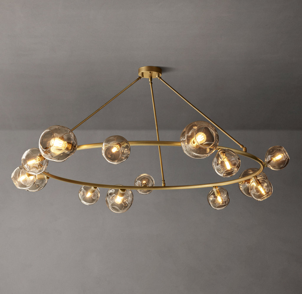 Heritage Bubble Smoke Glass Round Chandelier