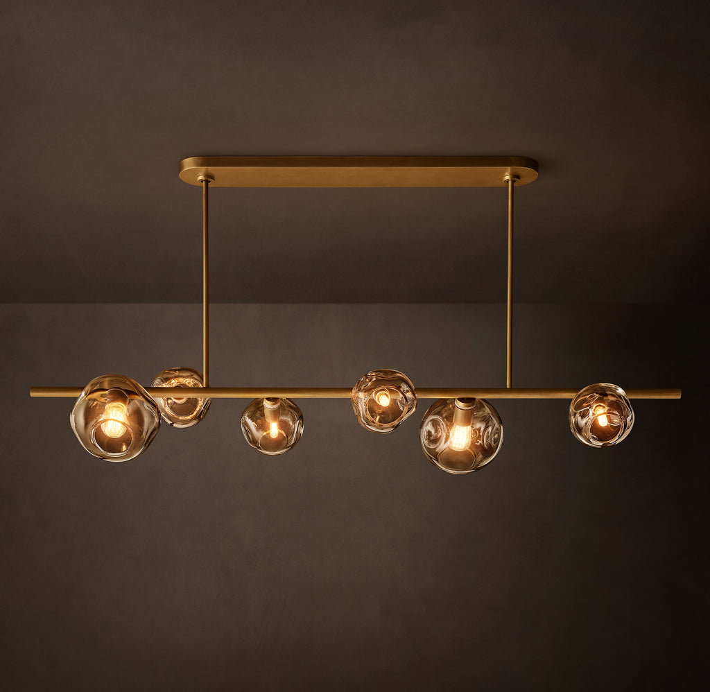 Heritage Bubble Smoke Glass Linear Chandelier