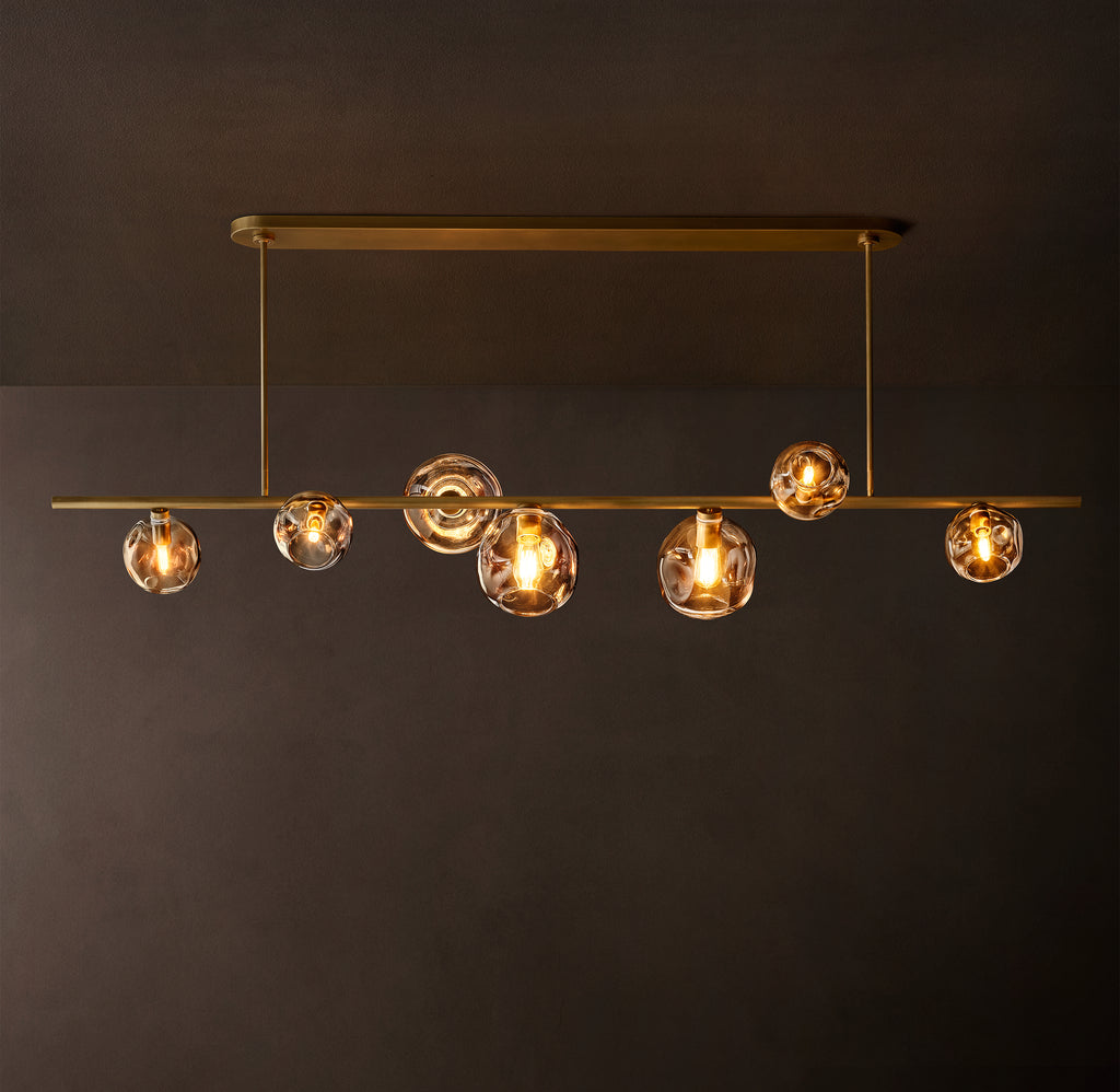 Heritage Bubble Smoke Glass Linear Chandelier