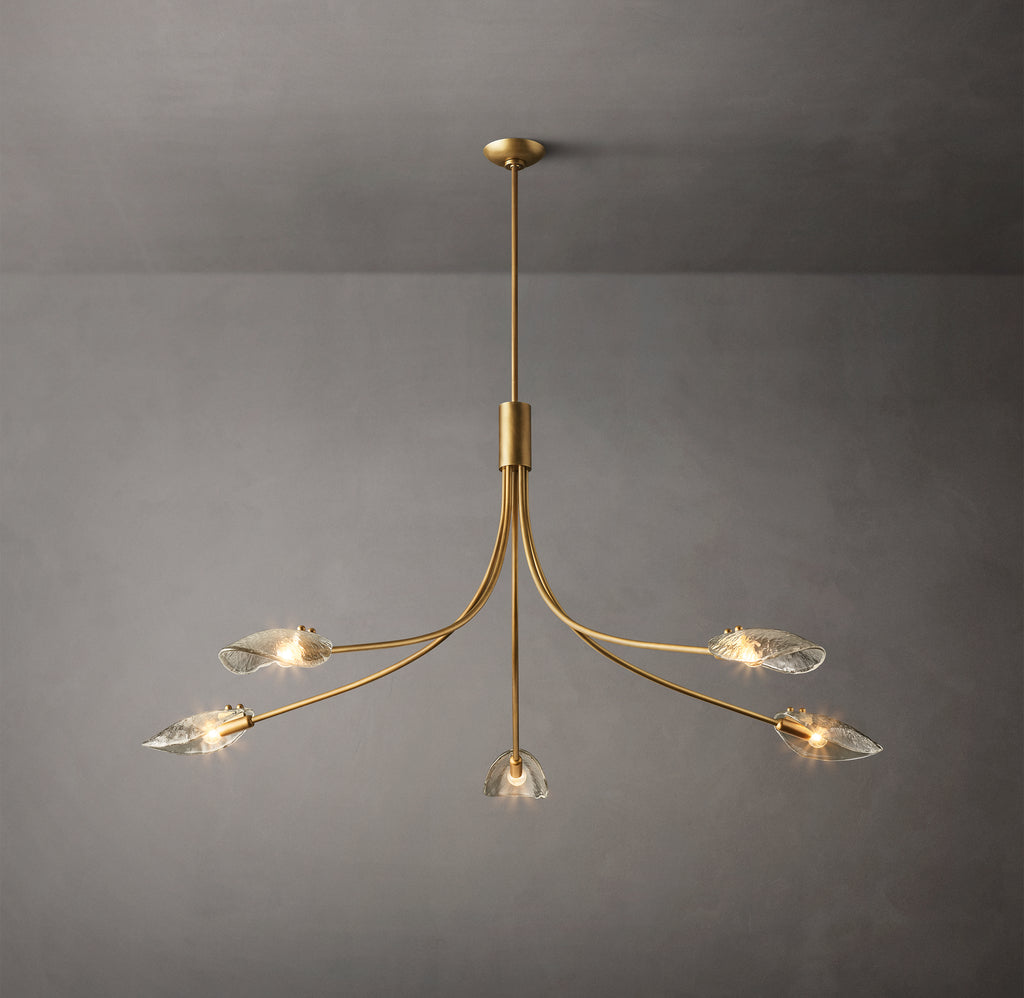 Heritage Shell Clear Glass Round Chandelier – 60"