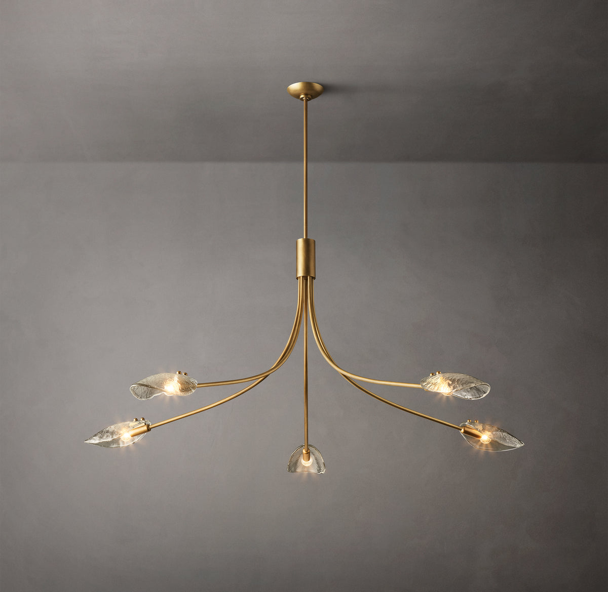 Heritage Shell Clear Glass Round Chandelier – 60"