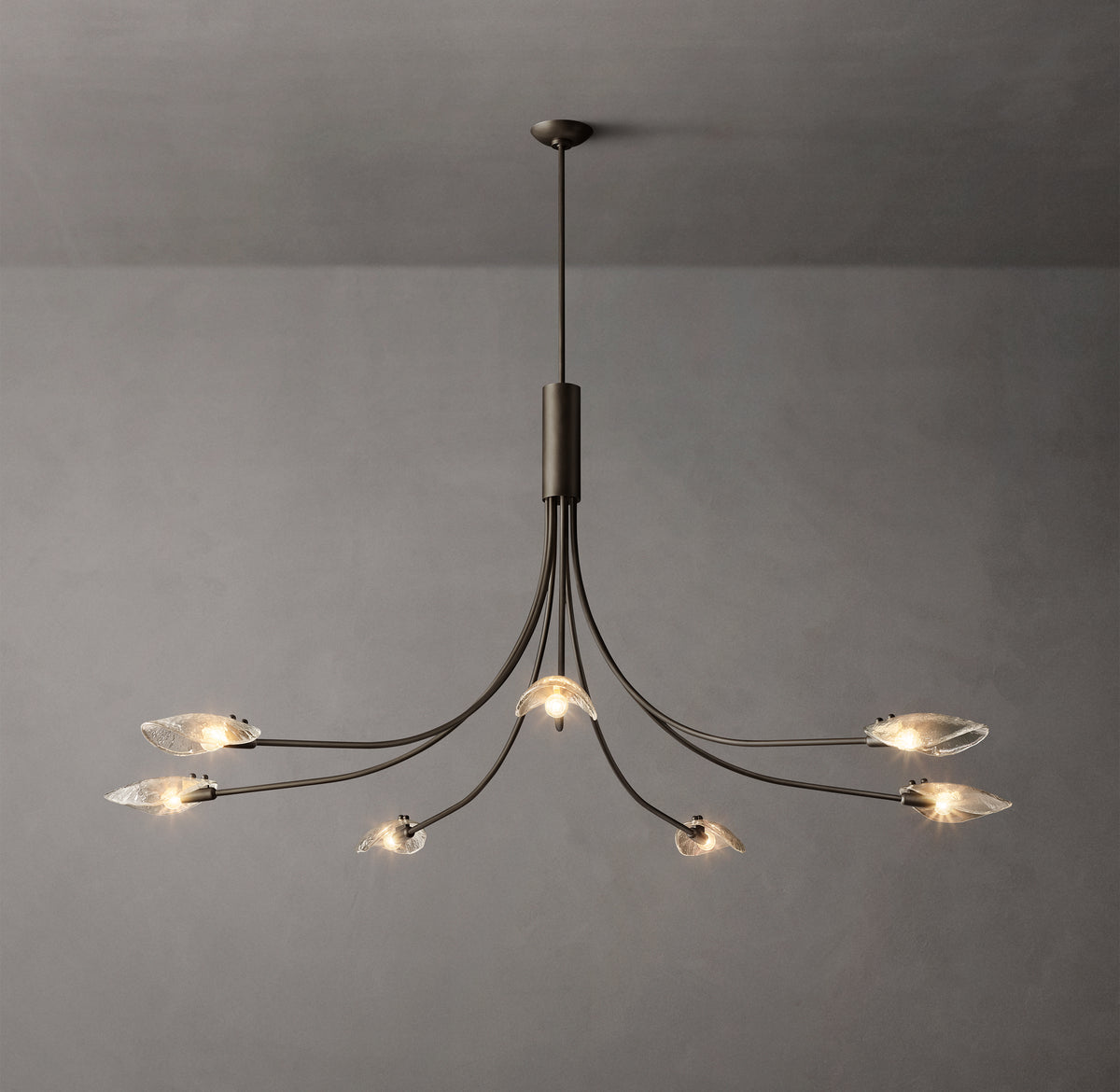 Heritage Shell Clear Glass Round Chandelier, alternate view