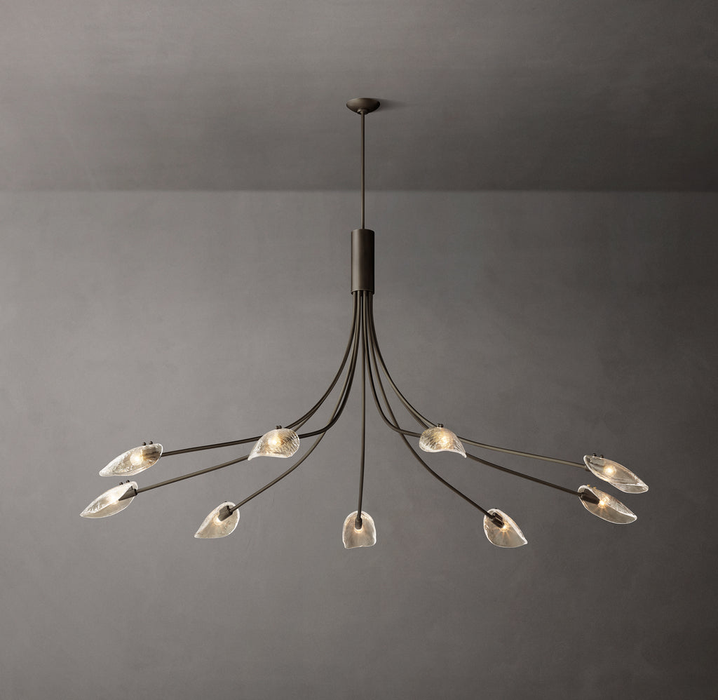 Heritage Shell Clear Glass Round Chandelier – 72"