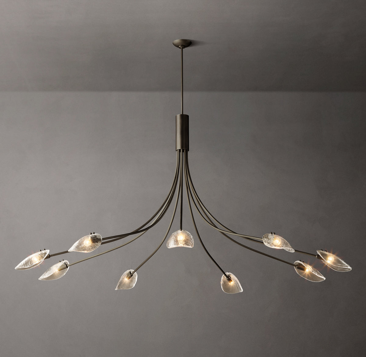 Heritage Shell Clear Glass Round Chandelier, alternate view
