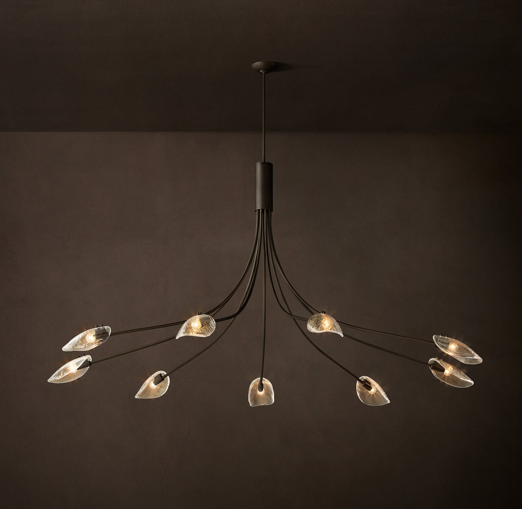 Heritage Shell Clear Glass Round Chandelier – 84"