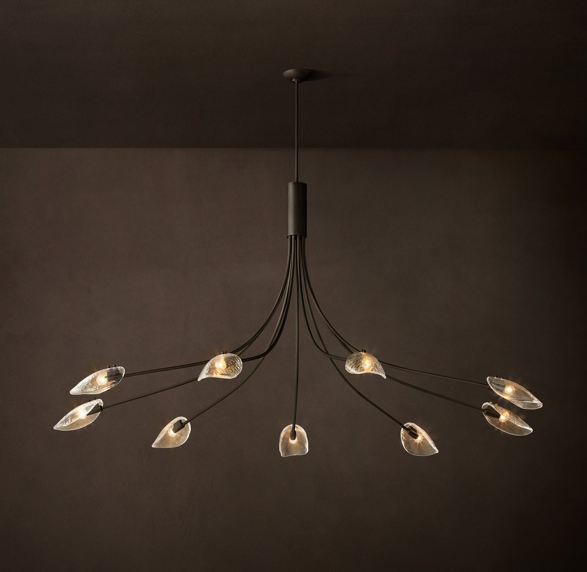 Heritage Shell Clear Glass Round Chandelier – 84"