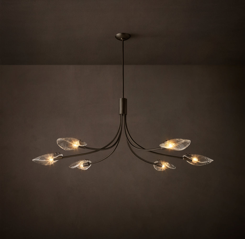 Heritage Shell Clear Glass Linear Chandelier