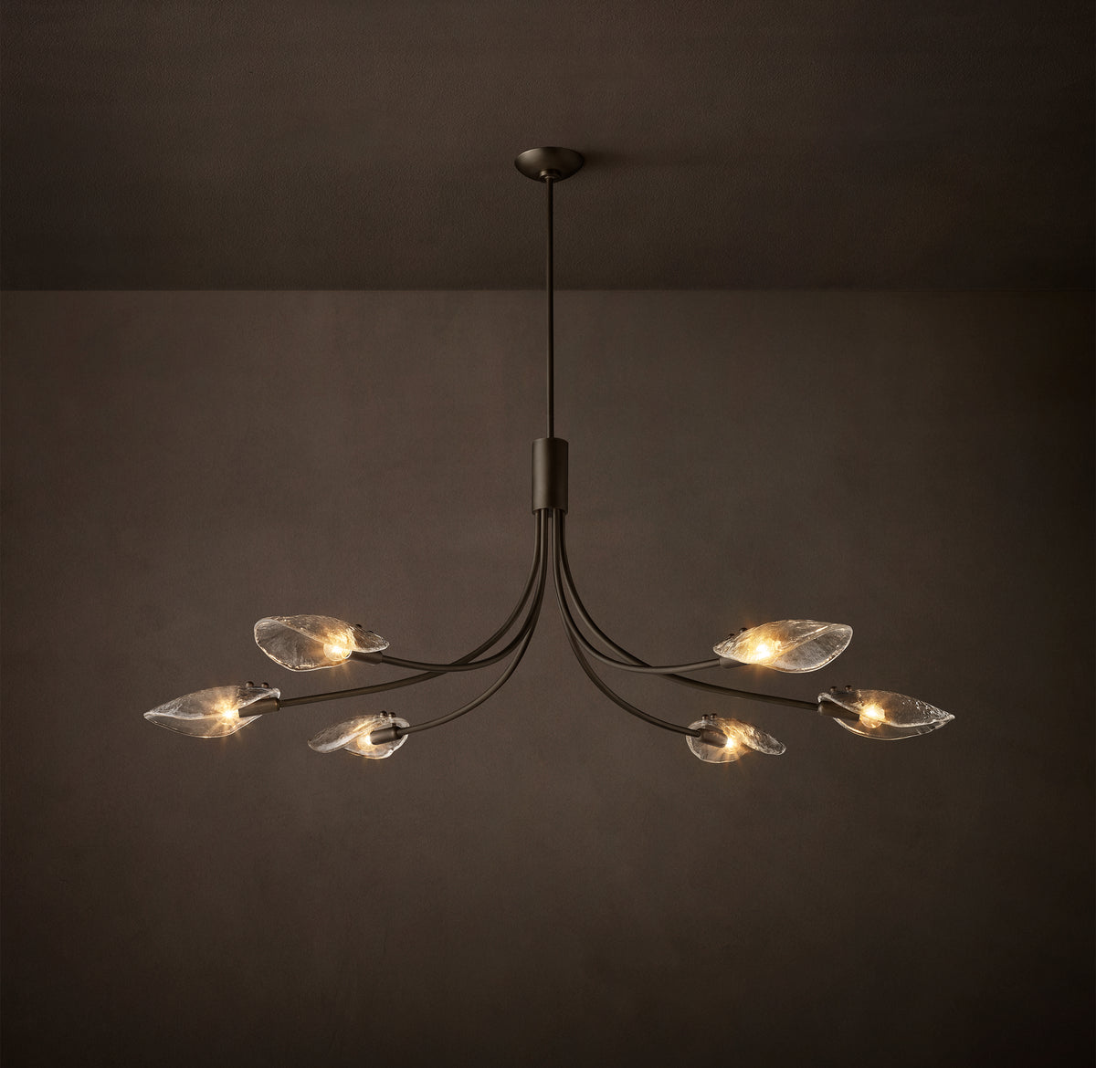 Heritage Shell Clear Glass Linear Chandelier