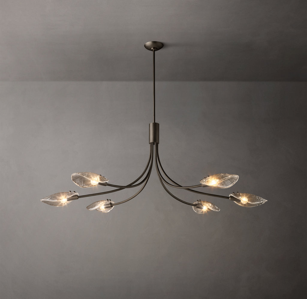 Heritage Shell Clear Glass Linear Chandelier, alternate view