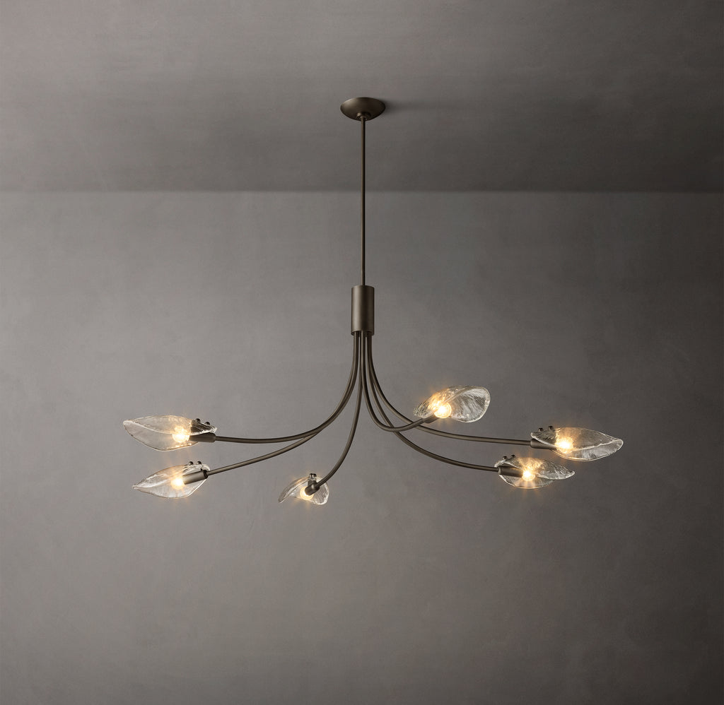 Heritage Shell Clear Glass Linear Chandelier – 54"