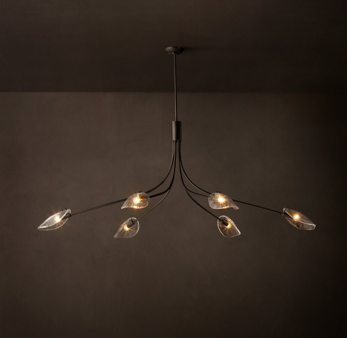 Heritage Shell Clear Glass Linear Chandelier
