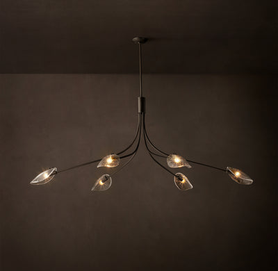Heritage Shell Clear Glass Linear Chandelier – 72"