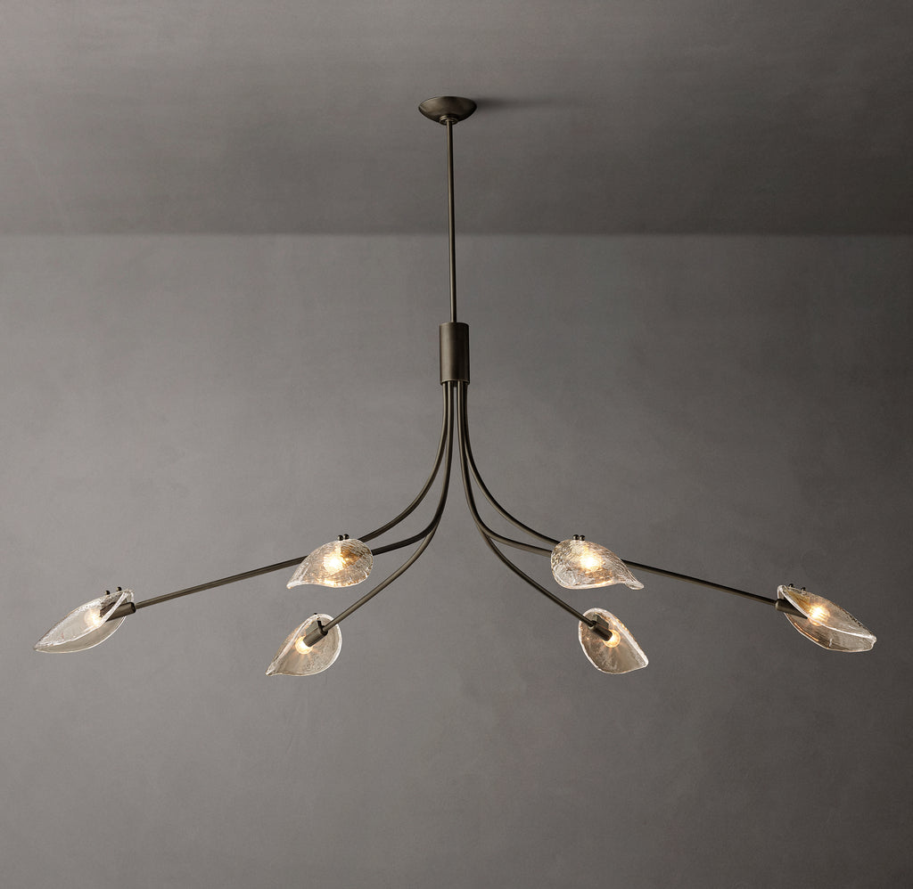 Heritage Shell Clear Glass Linear Chandelier – 72"