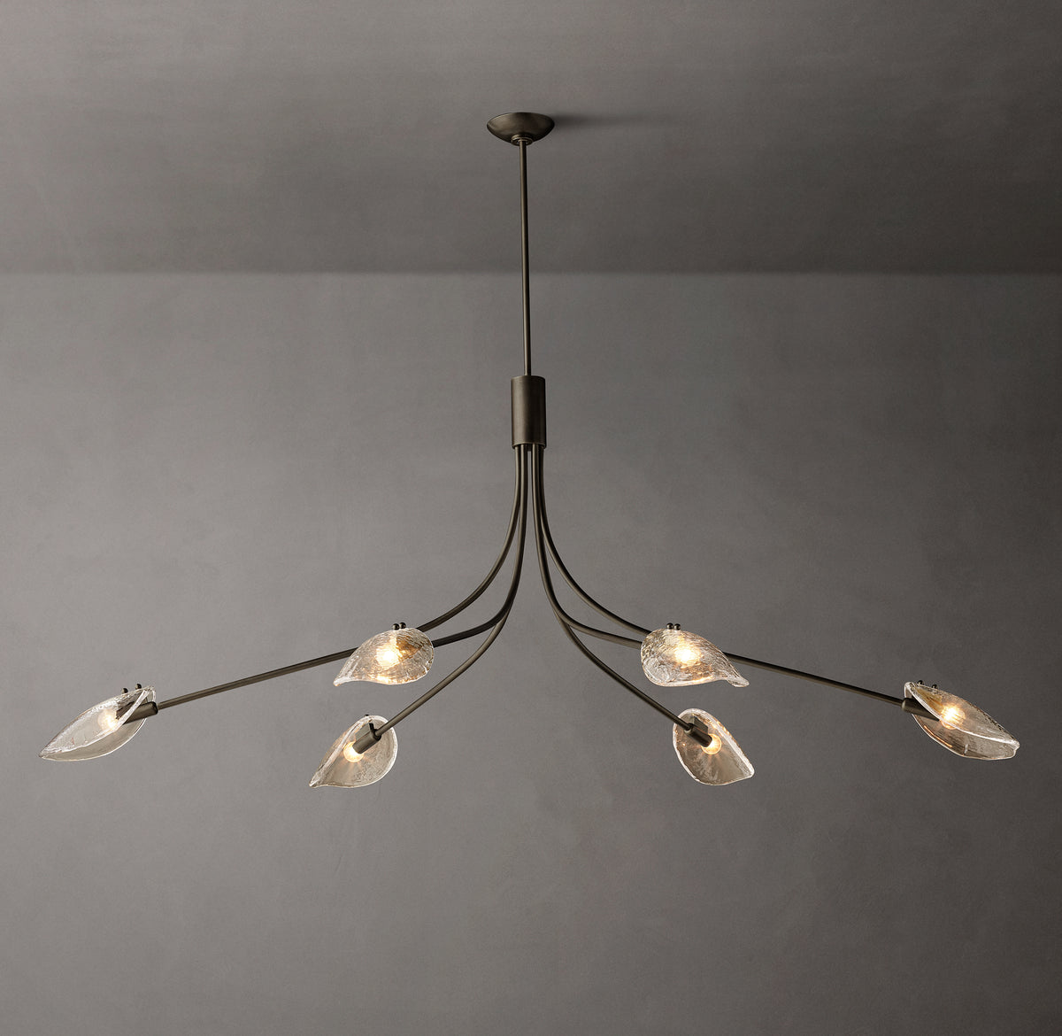 Heritage Shell Clear Glass Linear Chandelier – 72"