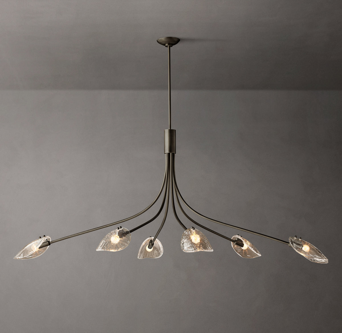Heritage Shell Clear Glass Linear Chandelier – 72"
