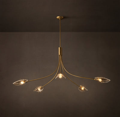 Heritage Shell Smoke Glass Round Chandelier – 60"