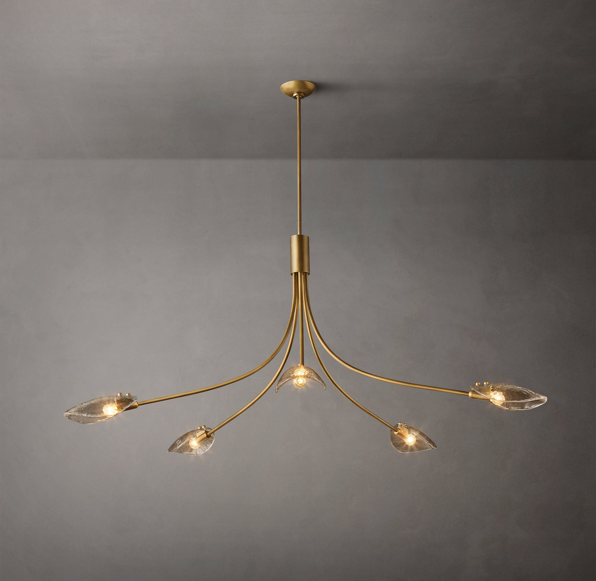 Heritage Shell Smoke Glass Round Chandelier, alternate view