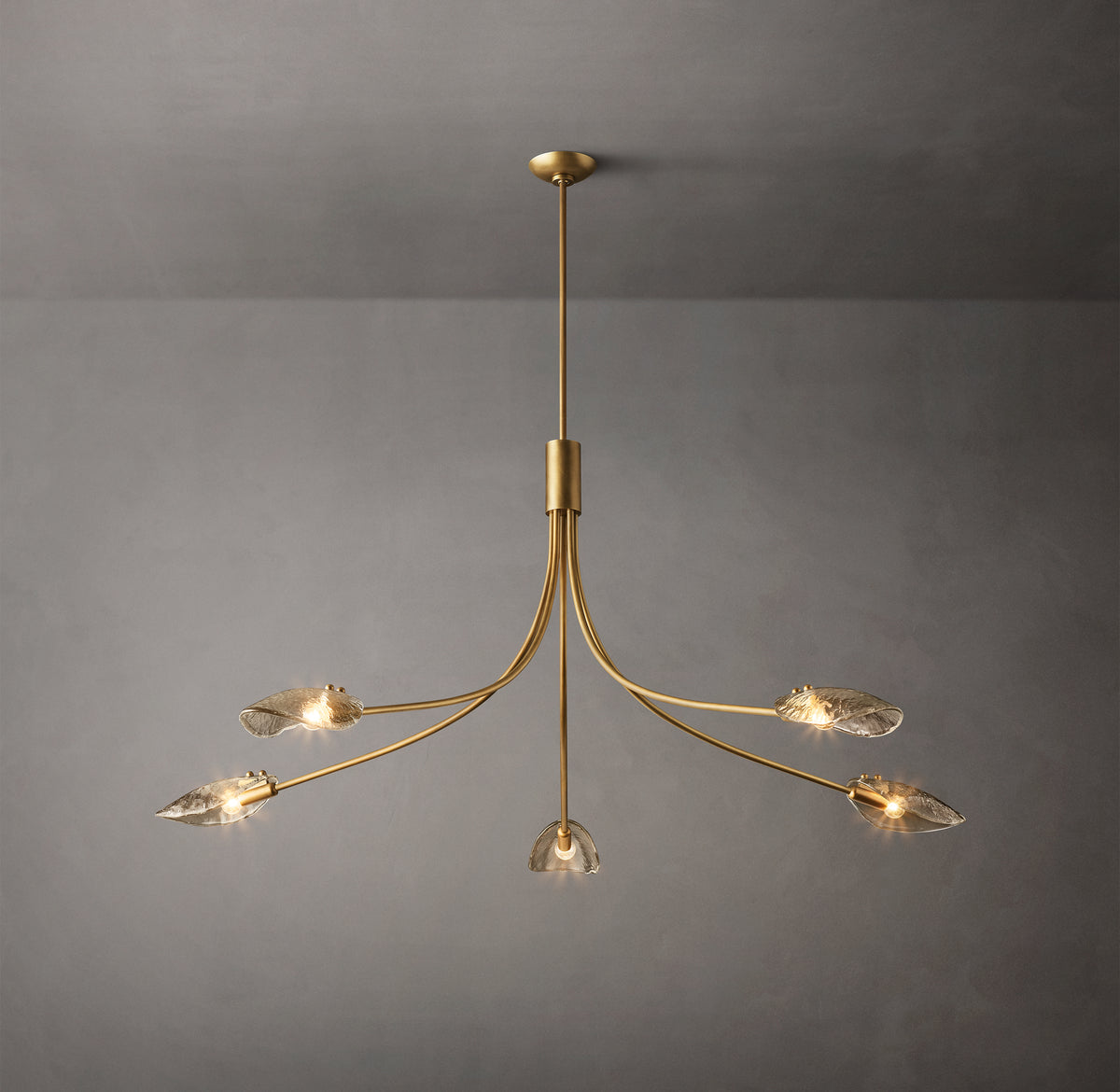 Heritage Shell Smoke Glass Round Chandelier – 60"