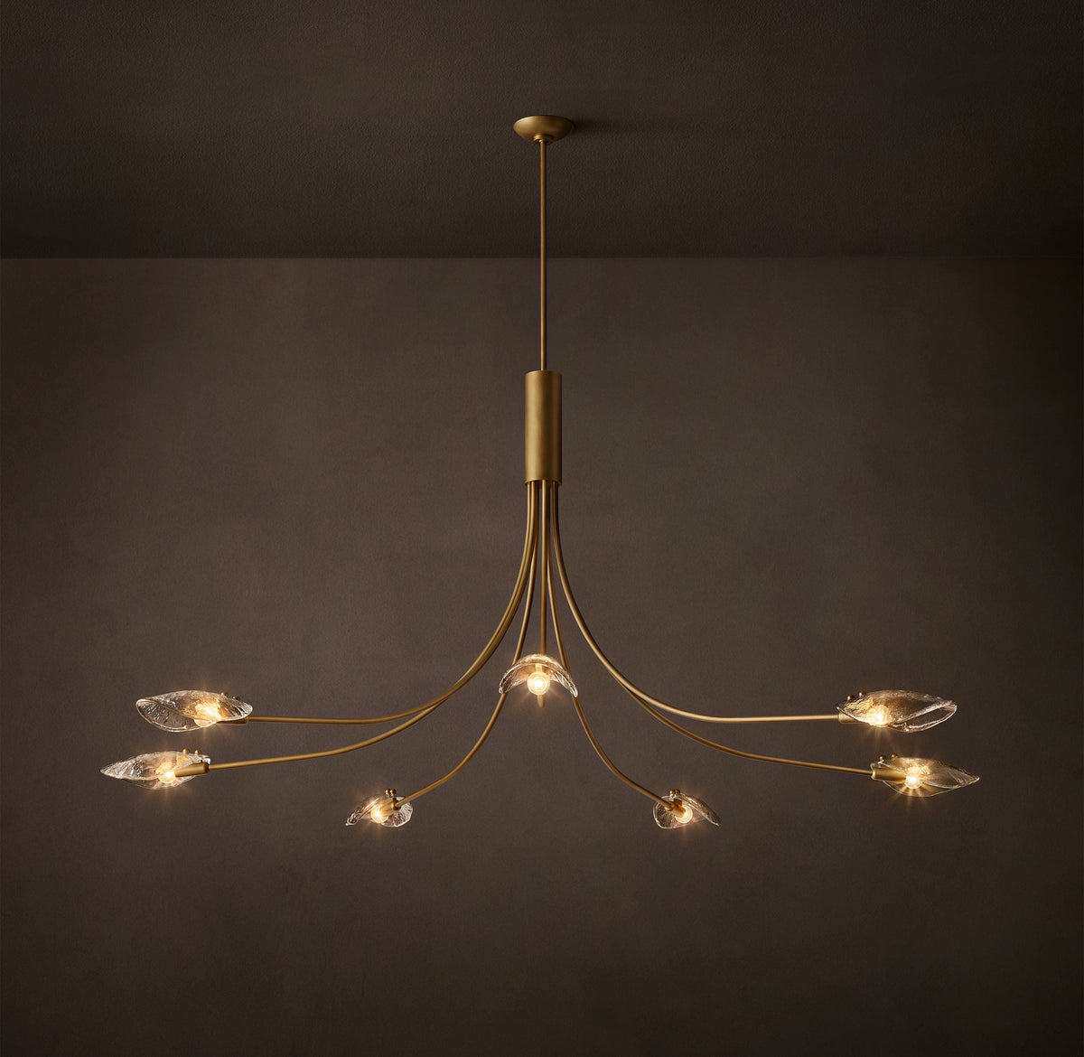 Heritage Shell Smoke Glass Round Chandelier