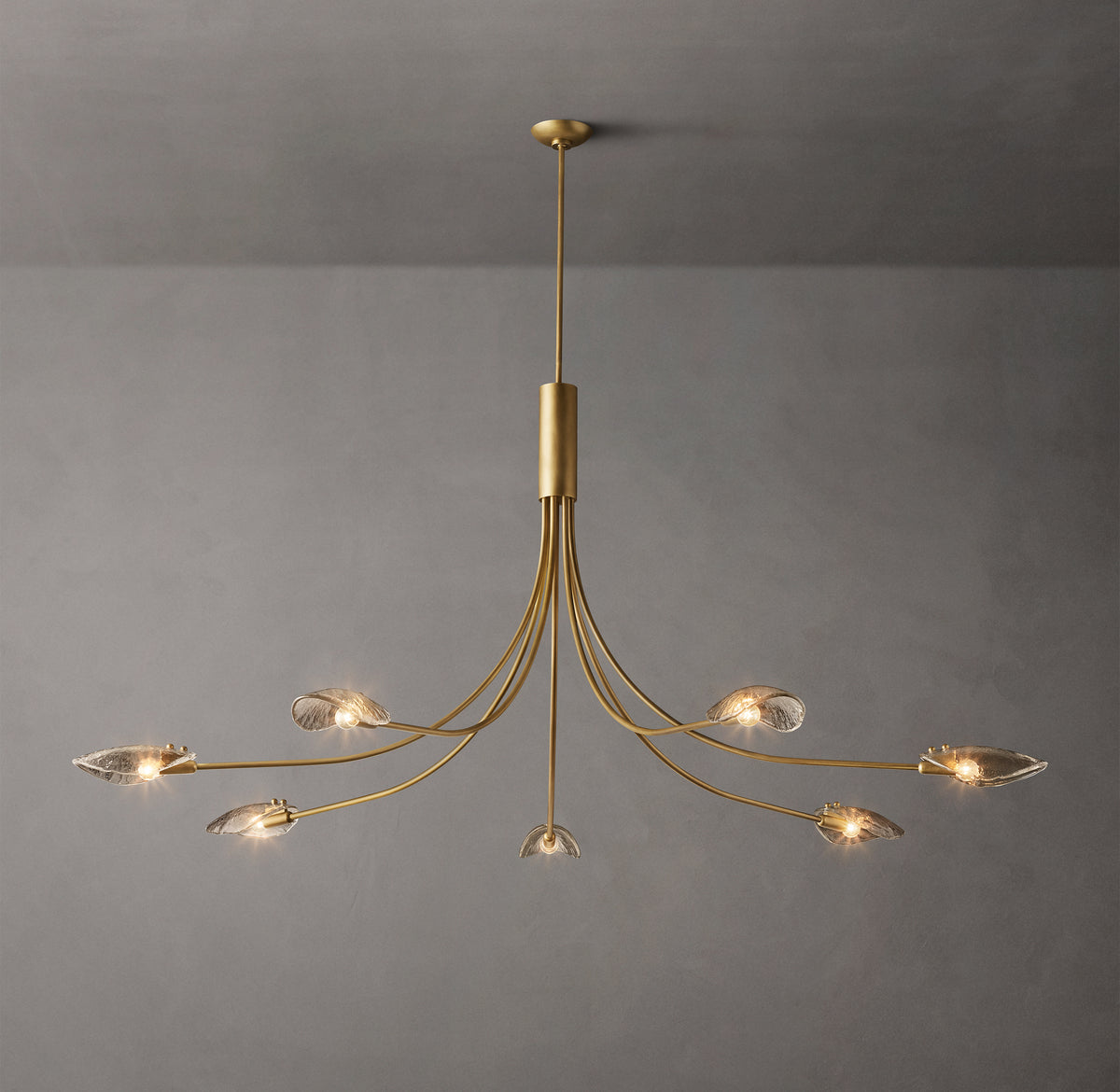 Heritage Shell Smoke Glass Round Chandelier – 72"