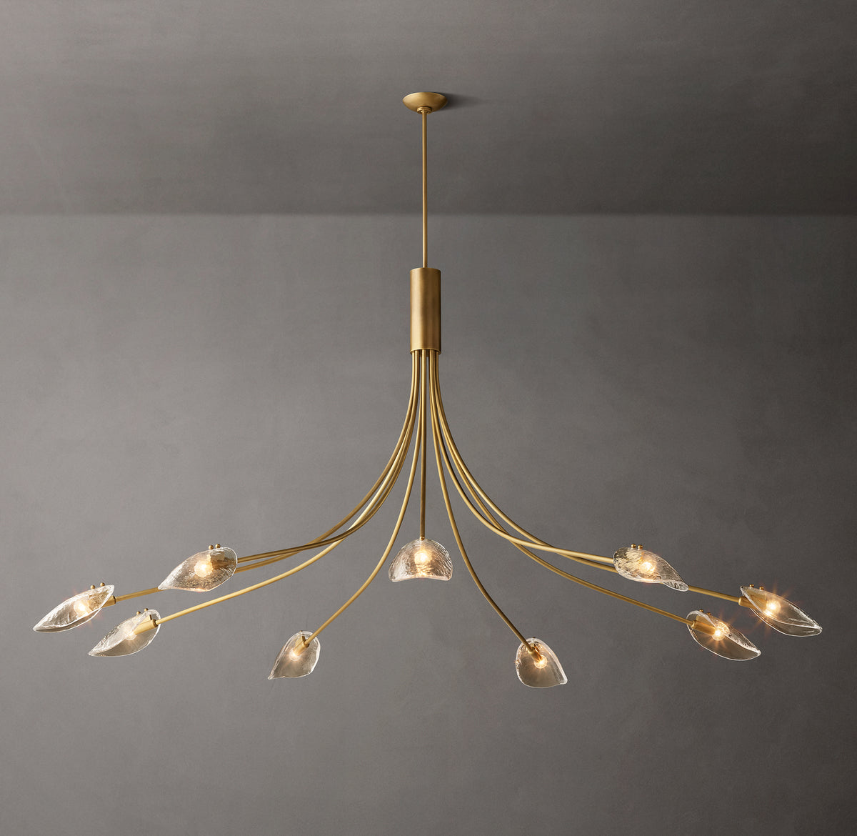 Heritage Shell Smoke Glass Round Chandelier, alternate view