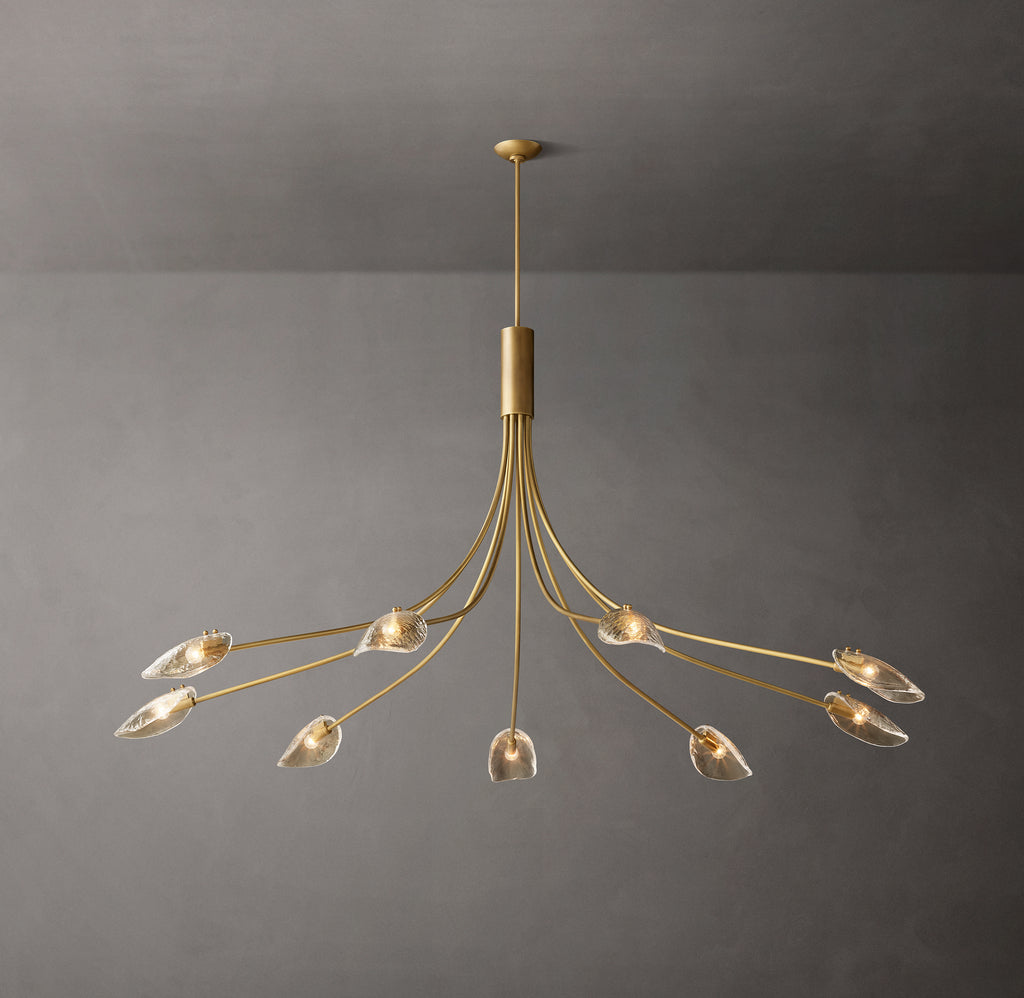 Heritage Shell Smoke Glass Round Chandelier – 84"