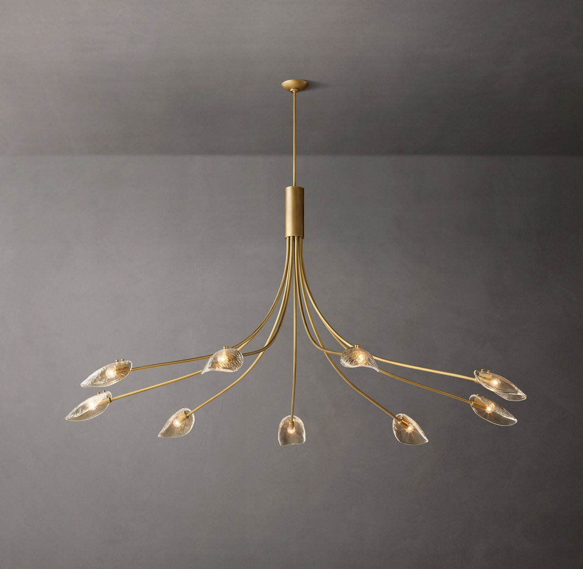 Heritage Shell Smoke Glass Round Chandelier – 84"