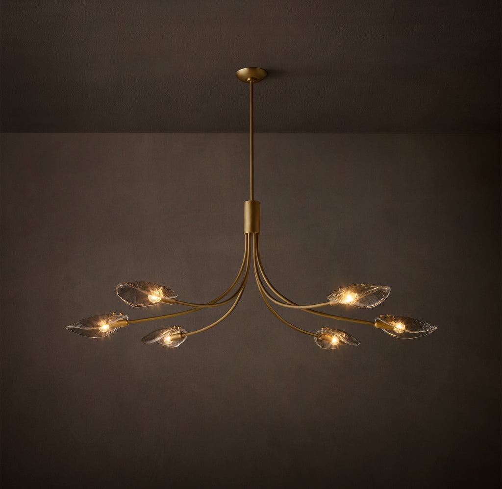Heritage Shell Smoke Glass Linear Chandelier