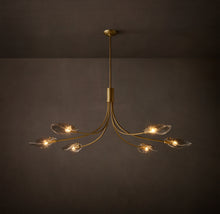 Heritage Shell Smoke Glass Linear Chandelier – 54"