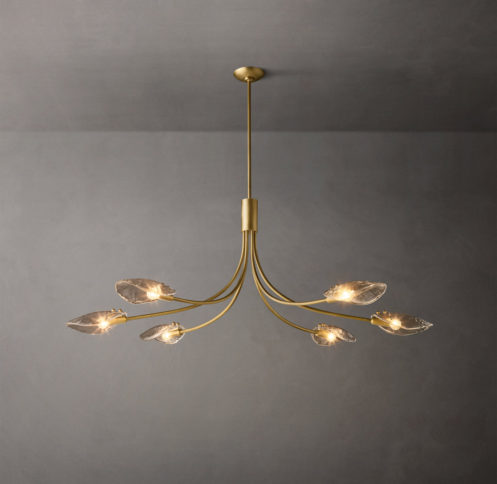 Heritage Shell Smoke Glass Linear Chandelier, alternate view