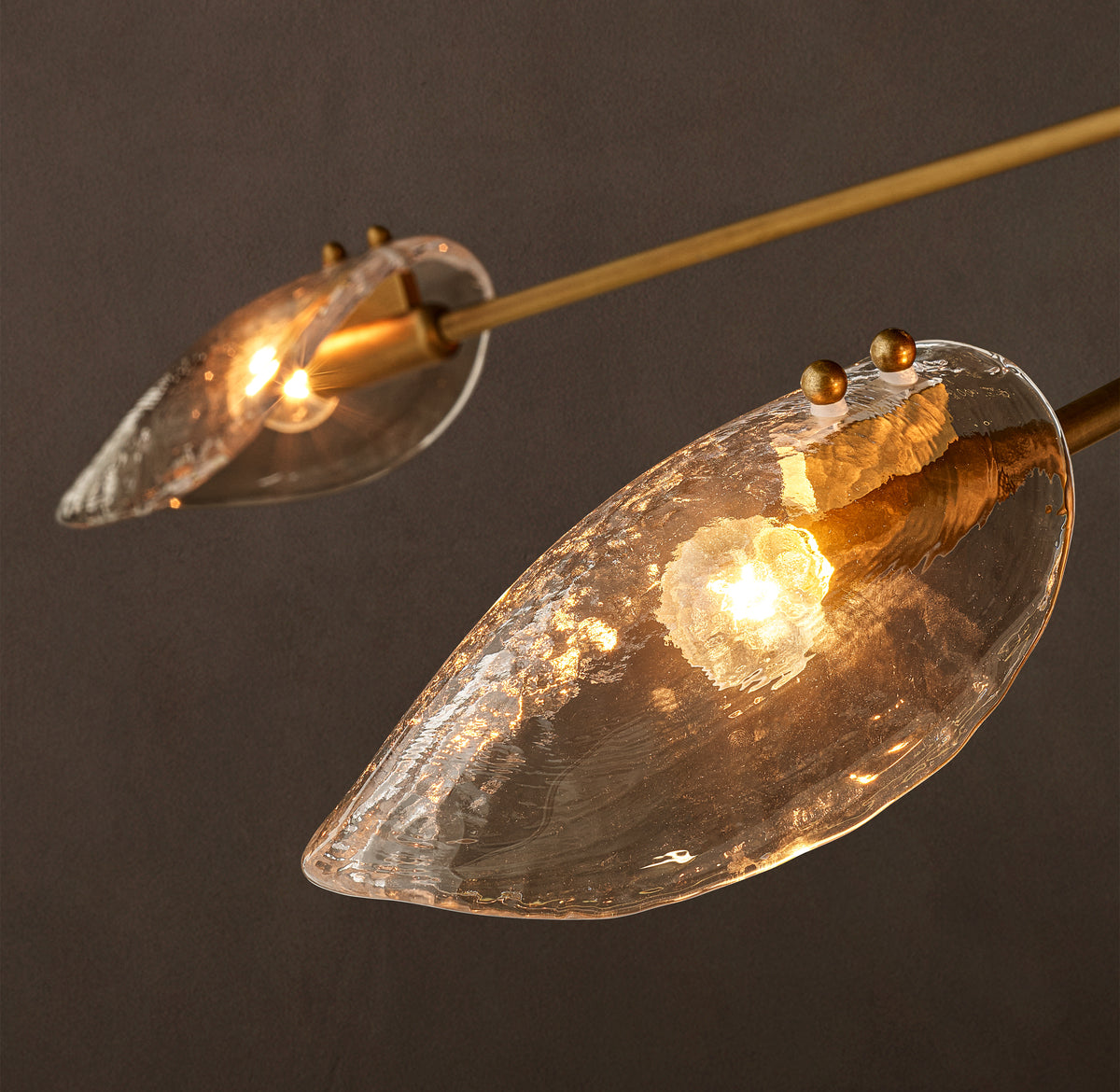 Heritage Shell Smoke Glass Linear Chandelier – 72"