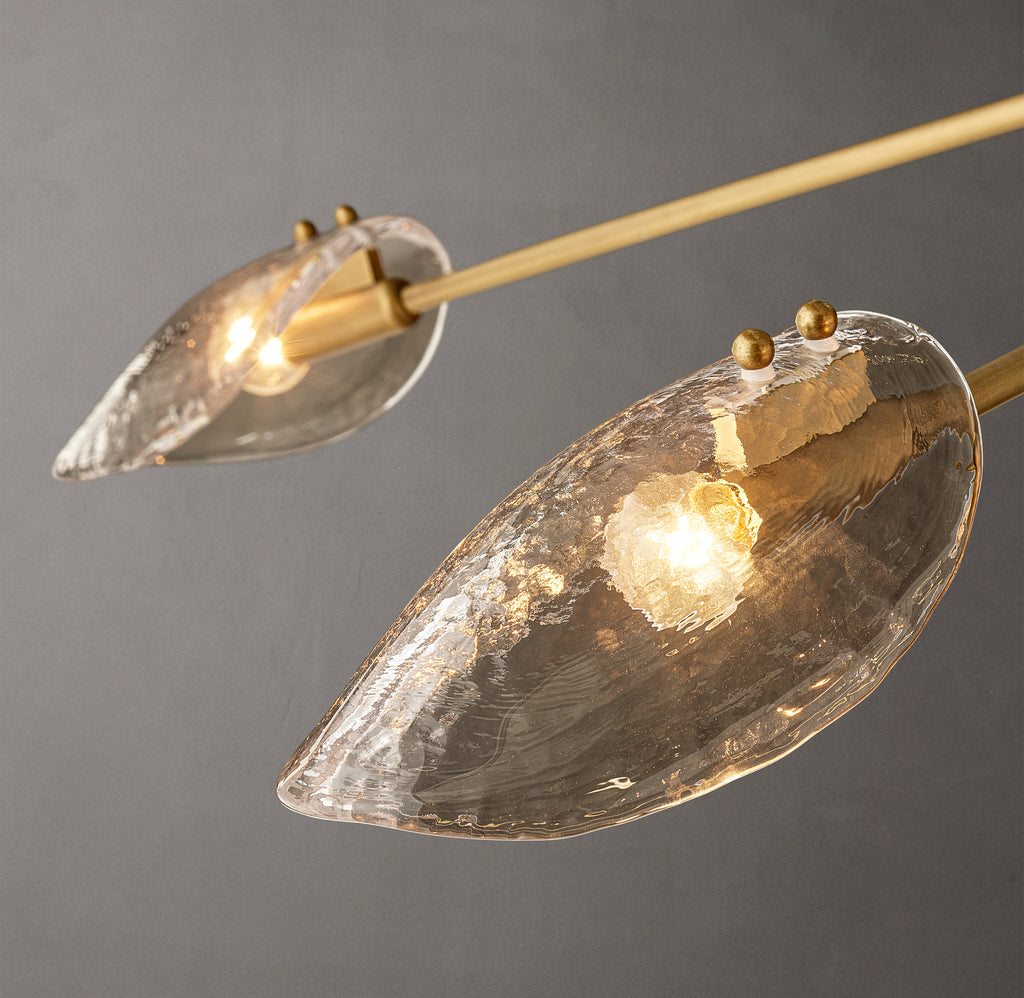 Heritage Shell Smoke Glass Linear Chandelier – 72"