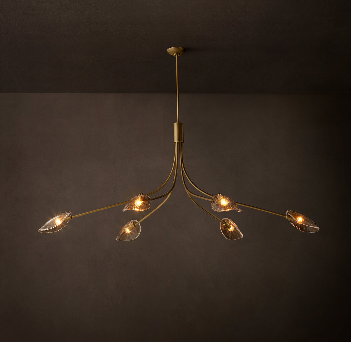 Heritage Shell Smoke Glass Linear Chandelier