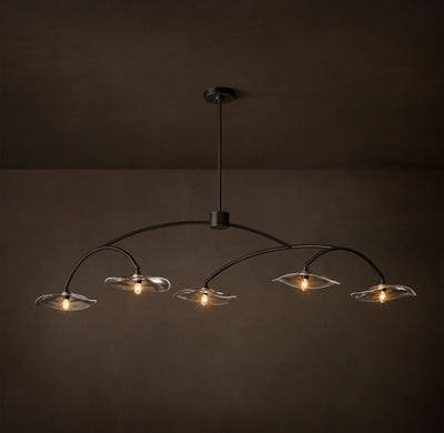 Signature Lily Clear Glass Linear Chandelier – 60"