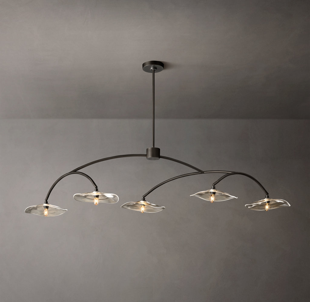 Signature Lily Clear Glass Linear Chandelier, alternate view