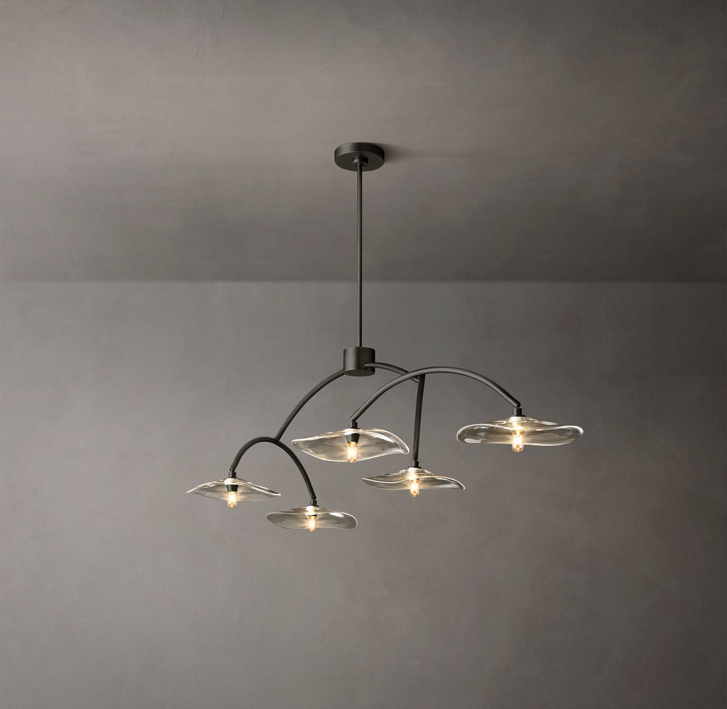 Signature Lily Clear Glass Linear Chandelier – 60"
