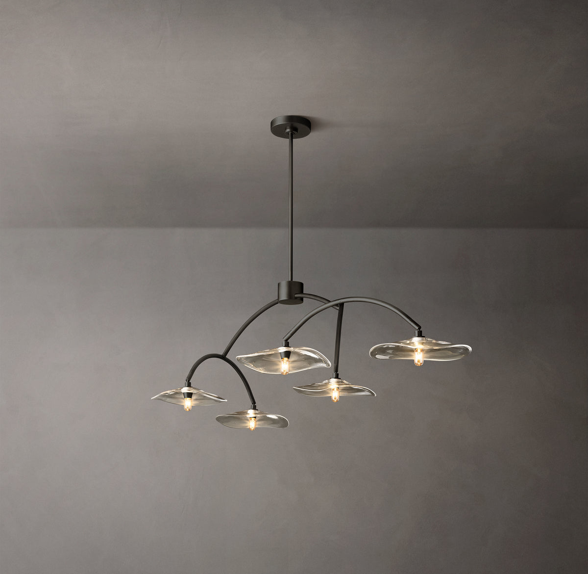 Signature Lily Clear Glass Linear Chandelier – 60"