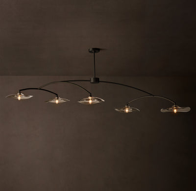 Signature Lily Clear Glass Linear Chandelier – 80"