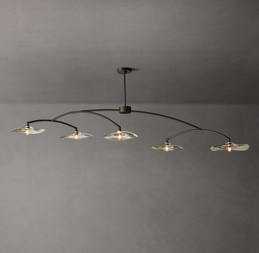 Signature Lily Clear Glass Linear Chandelier, alternate view