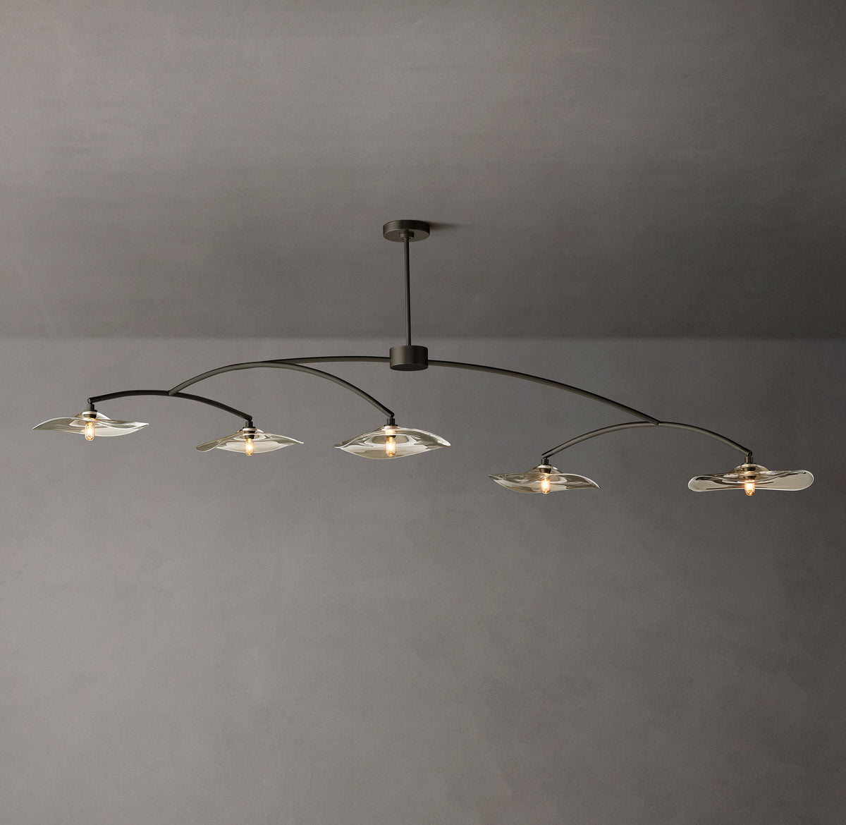 Signature Lily Clear Glass Linear Chandelier, alternate view