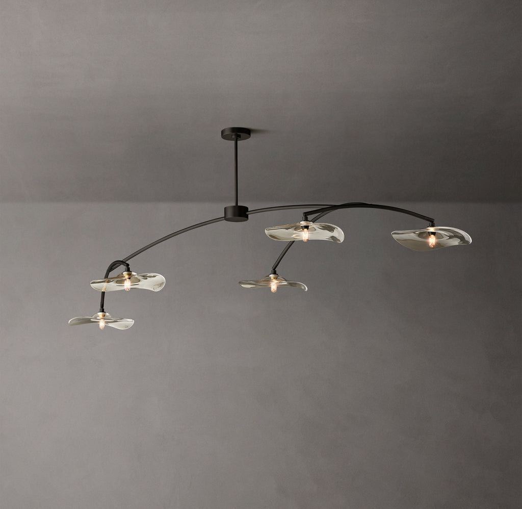 Signature Lily Clear Glass Linear Chandelier – 80"