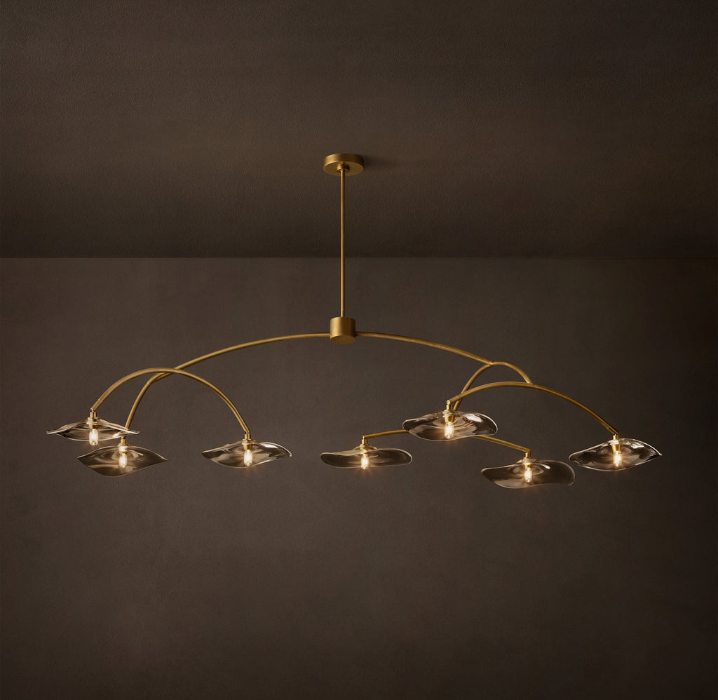 Signature Lily Smoke Glass Round Chandelier, alternate view