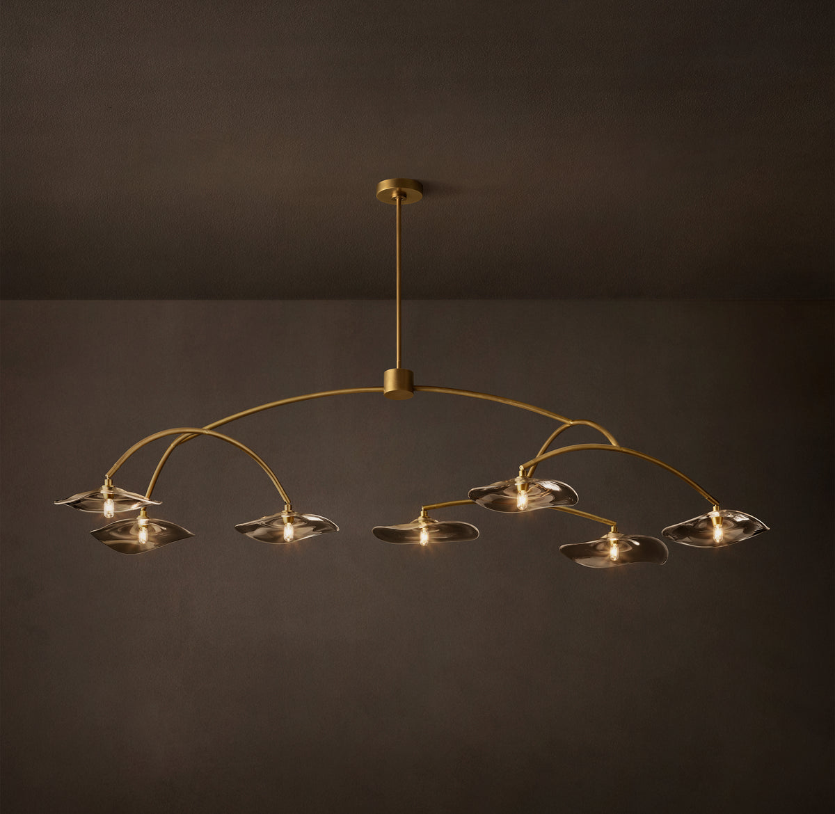 Signature Lily Smoke Glass Round Chandelier, alternate view