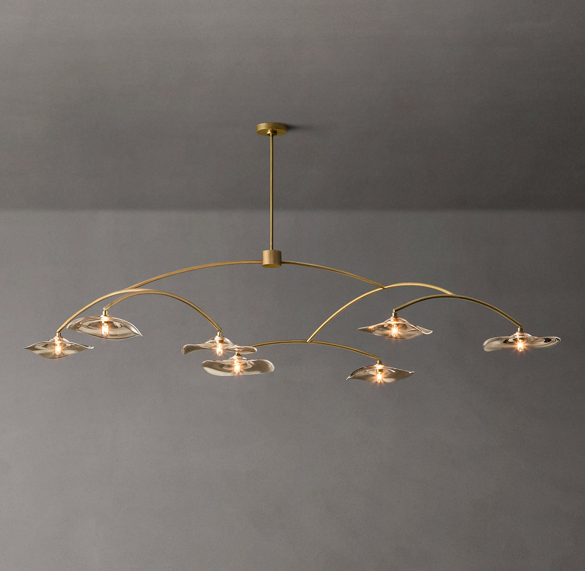 Signature Lily Smoke Glass Round Chandelier, alternate view