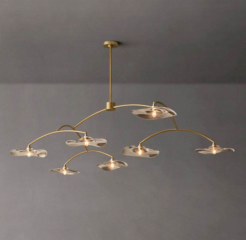 Signature Lily Smoke Glass Round Chandelier – 84"