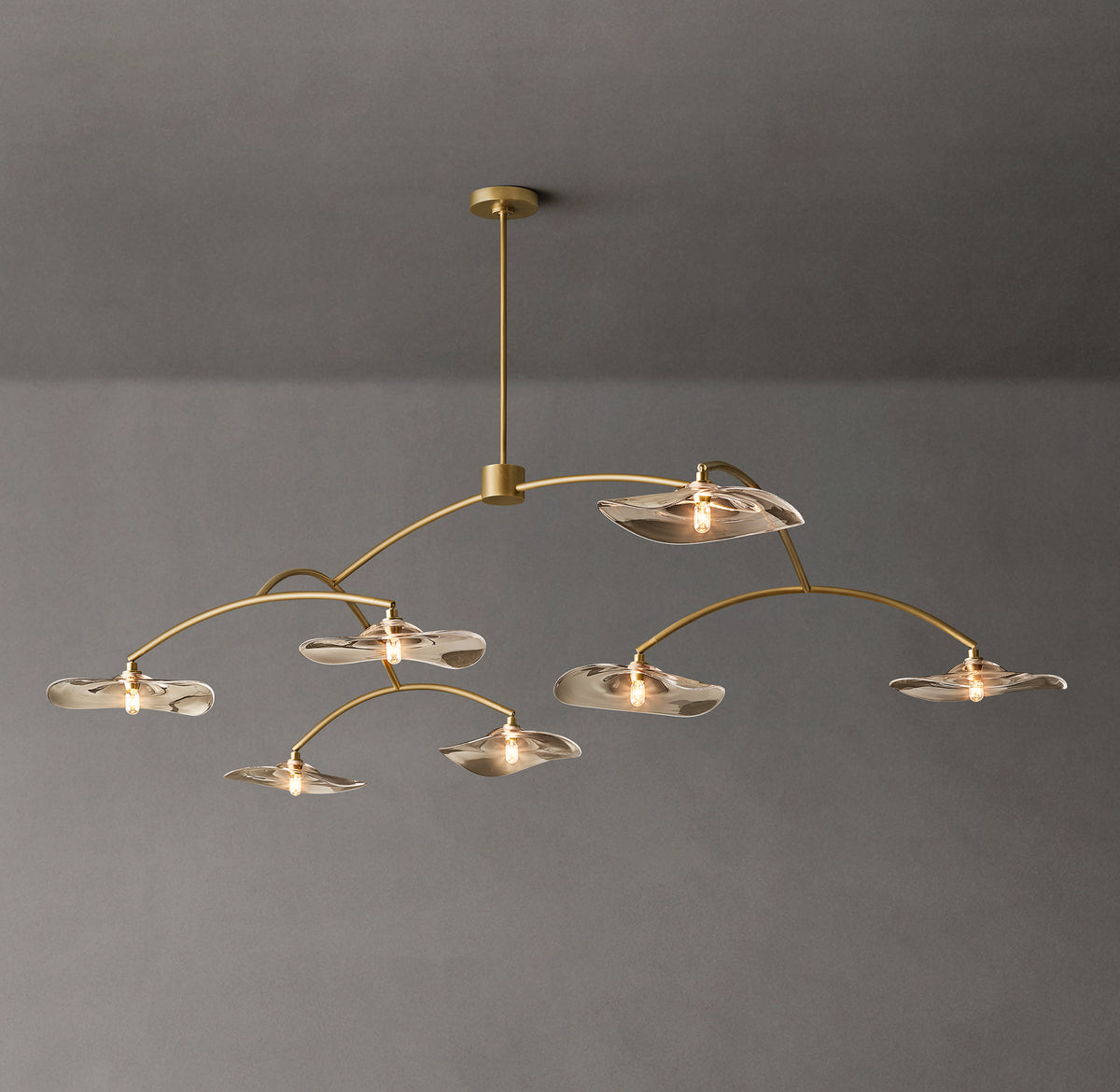 Signature Lily Smoke Glass Round Chandelier – 84"